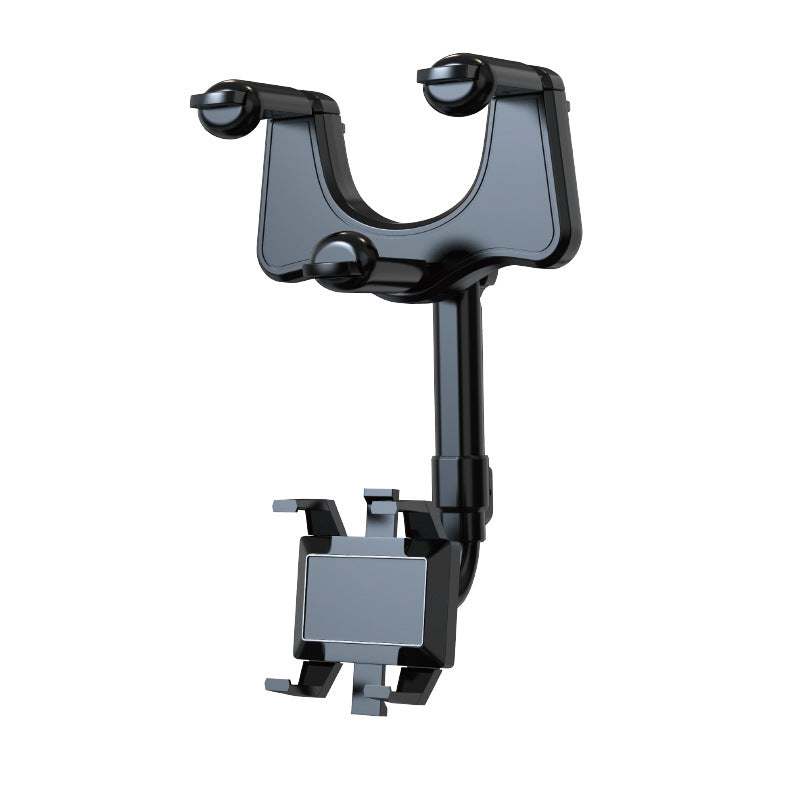Multifunctional 360 Rear View Mirror For Car Rotatable And Retractable Car Phone Holder