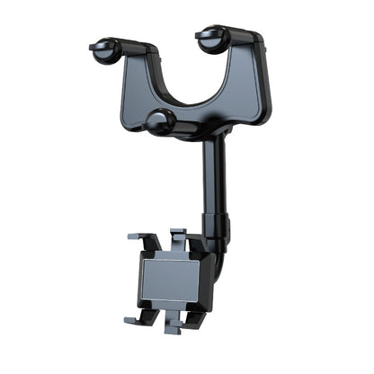Multifunctional 360 Rear View Mirror For Car Rotatable And Retractable Car Phone Holder
