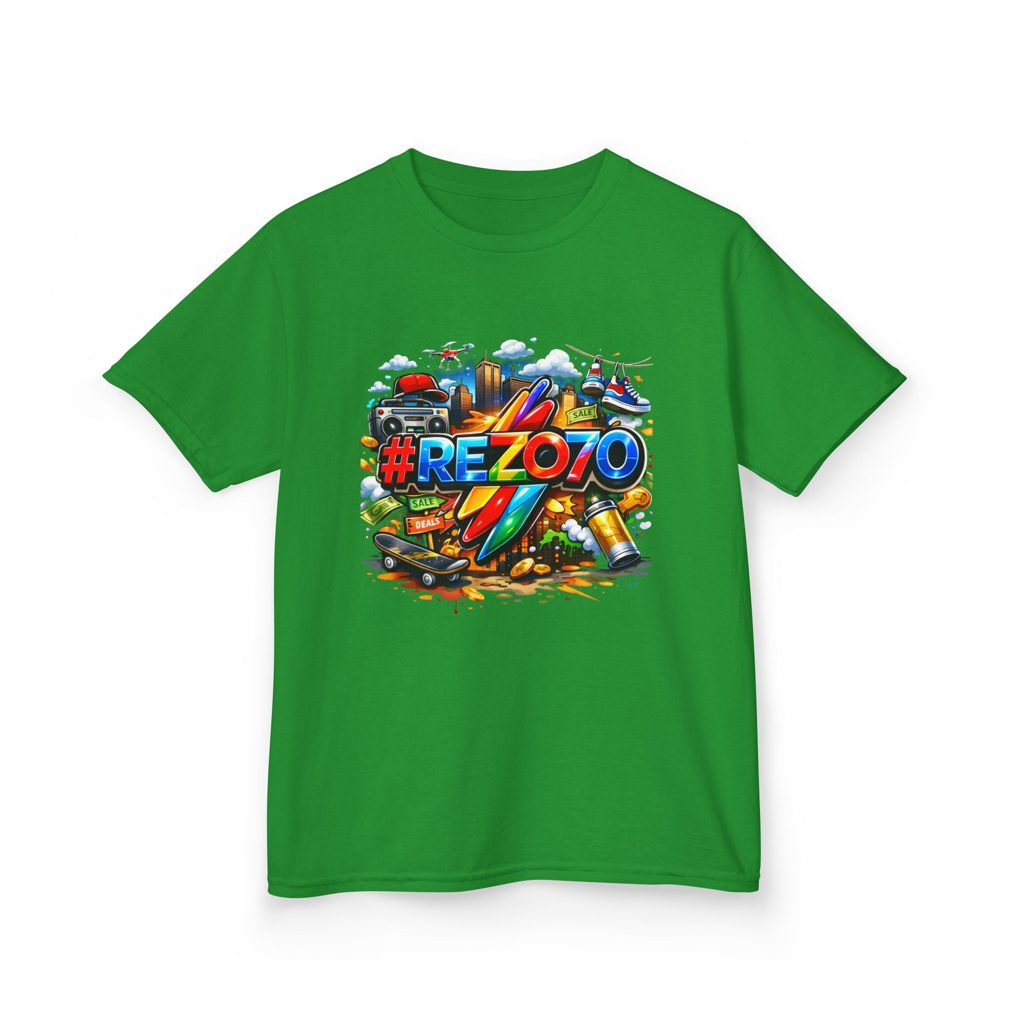 Kids Tee — Colorful #REZ0YO Surf & Skate Graphic