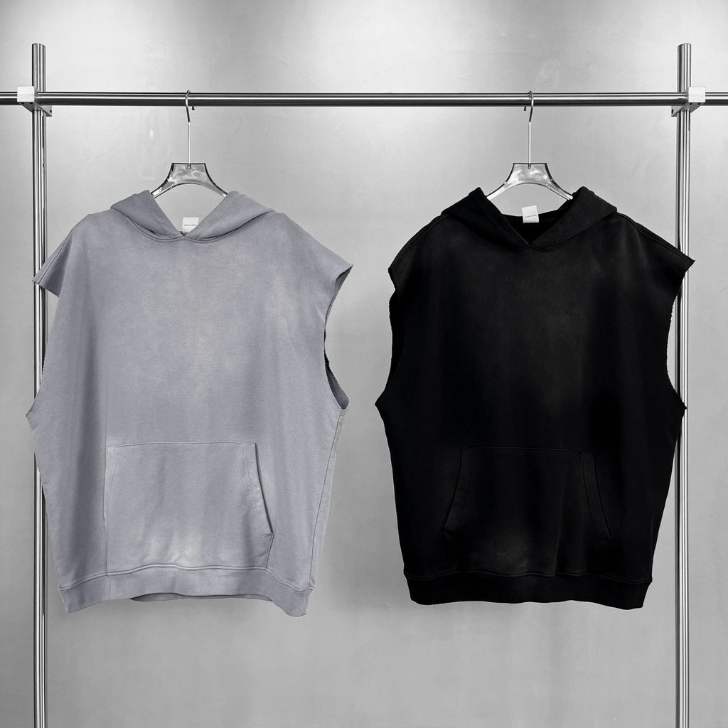 Mens Sleeveless Hooded Sweatshirt