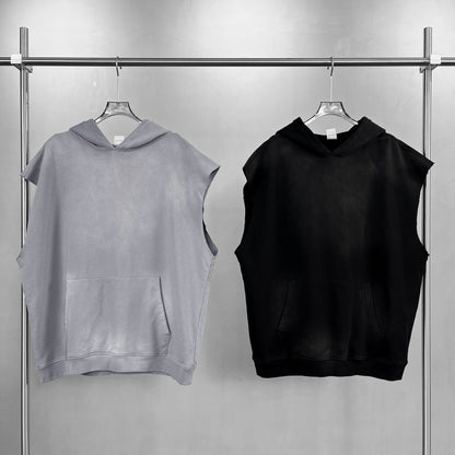 Mens Sleeveless Hooded Sweatshirt