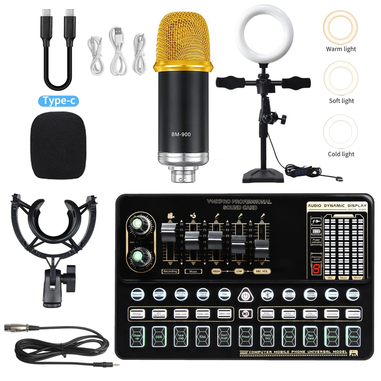 Sound Card Bm800 Set Microphone Stand Cell Phone Sound Card Set