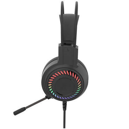 Over-ear Gaming Headphones RGB Lighting 50mm Drivers Metal Build Premium Sound Quality Button Controls 1.8m Cord for Mobile