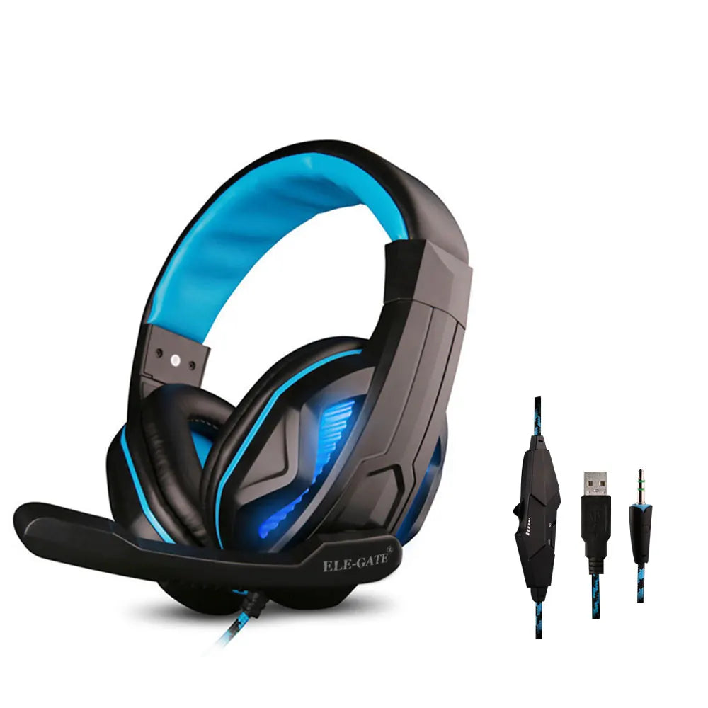 RGB LED Color Specialized Gamer Headset with Headband Compatible with Ps4 Xbox PC Laptop
