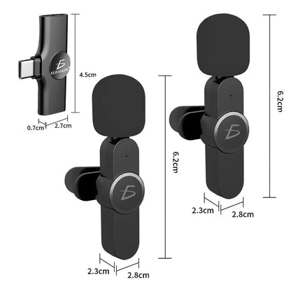ELE-GATE Portable 2-in-1 Wireless Lavalier Microphone (Plastic) for Android Cell Phone Live Streaming