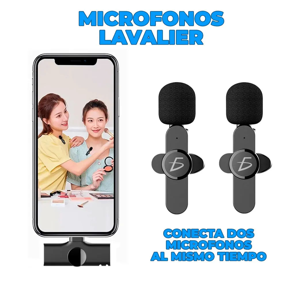 ELE-GATE Portable 2-in-1 Wireless Lavalier Microphone (Plastic) for Android Cell Phone Live Streaming