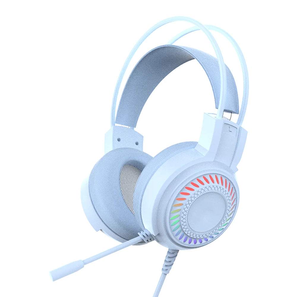Over-ear Gaming Headphones RGB Lighting 50mm Drivers Metal Build Premium Sound Quality Button Controls 1.8m Cord for Mobile