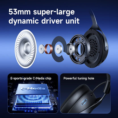 Wired-Wireless 2.4G BT RGB 7.1 Stereo Sound Gaming Headset Low Latency 2000mAh Noise Reduction Compatible PC PS5 DJs Sports