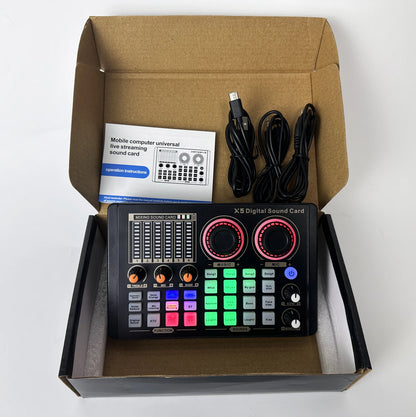 Professional Studio Recording Equipment Bundle X5 Digital Mixer Soundcard Mic Headphone Monitor Speaker for Streaming Singing