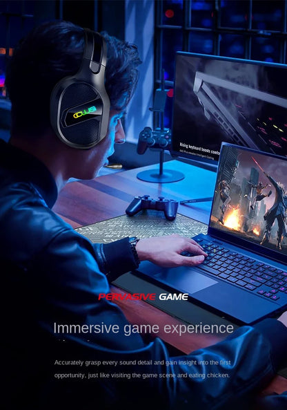 E-sports Game Over-ear Headphones Active Noise Cancellation RGB Dynamic Cool Light Effect Bass Boost 2.2m Cord Desktop Computer