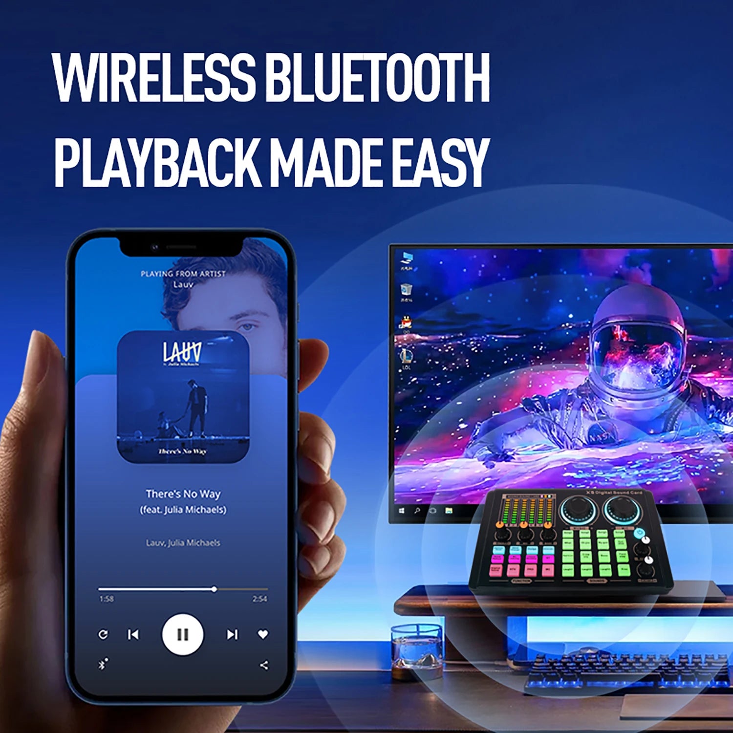 Professional Studio Recording Equipment Bundle X5 Digital Mixer Soundcard Mic Headphone Monitor Speaker for Streaming Singing