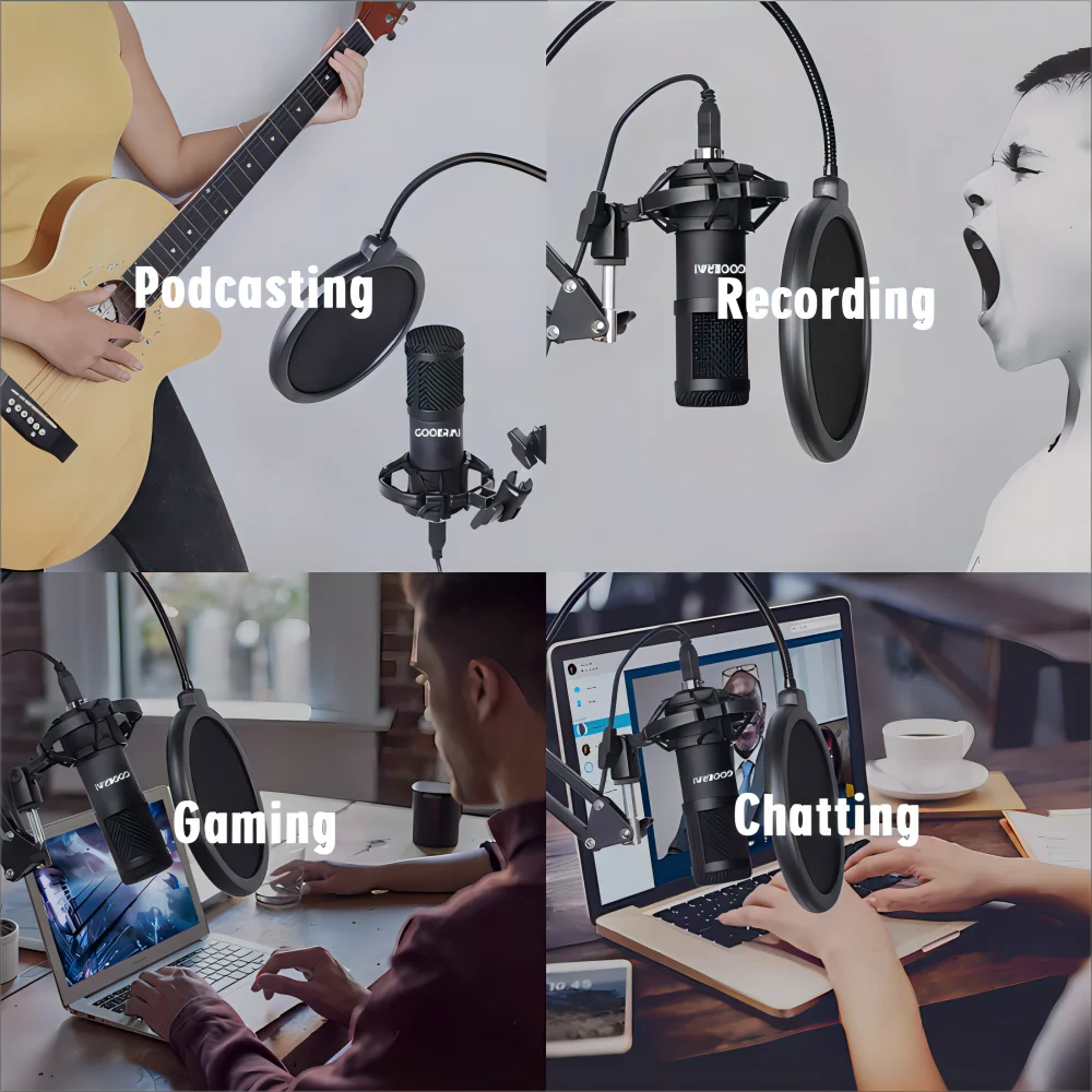 Clearance Sale Professional USB Condenser Microphone Kit for PC or Laptop Mic for Recording Broadcasting Gaming YouTube