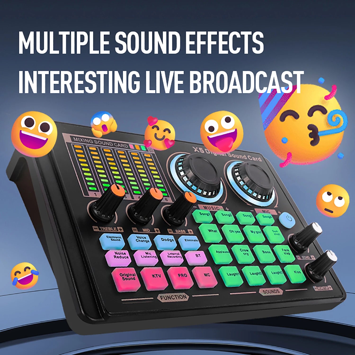 Professional Studio Recording Equipment Bundle X5 Digital Mixer Soundcard Mic Headphone Monitor Speaker for Streaming Singing