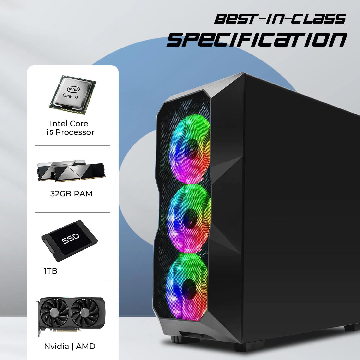 Extreme Cost Performance ARGB Fans I5 11400F 16GB RAM 1TB SSD GTX1660S 6G GDDR6 for Office Home Gaming Desktop Computer WIN10/11