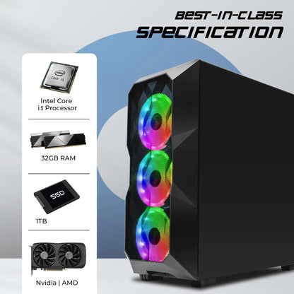 Extreme Cost Performance ARGB Fans I5 11400F 16GB RAM 1TB SSD GTX1660S 6G GDDR6 for Office Home Gaming Desktop Computer WIN10/11