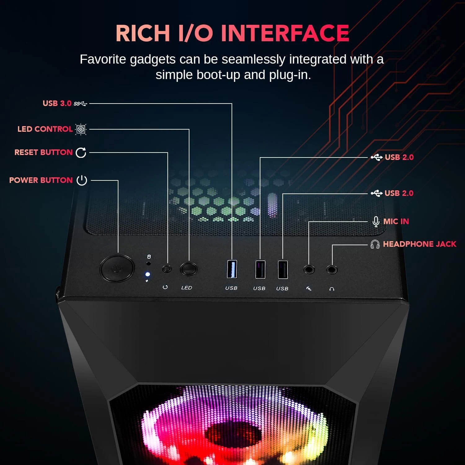 Extreme Cost Performance ARGB Fans I5 11400F 16GB RAM 1TB SSD GTX1660S 6G GDDR6 for Office Home Gaming Desktop Computer WIN10/11
