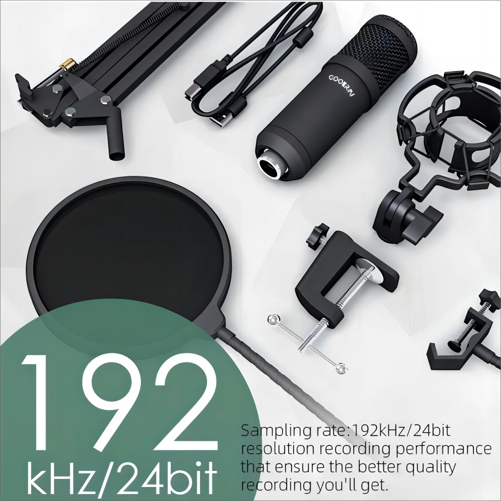 Clearance Sale Professional USB Condenser Microphone Kit for PC or Laptop Mic for Recording Broadcasting Gaming YouTube