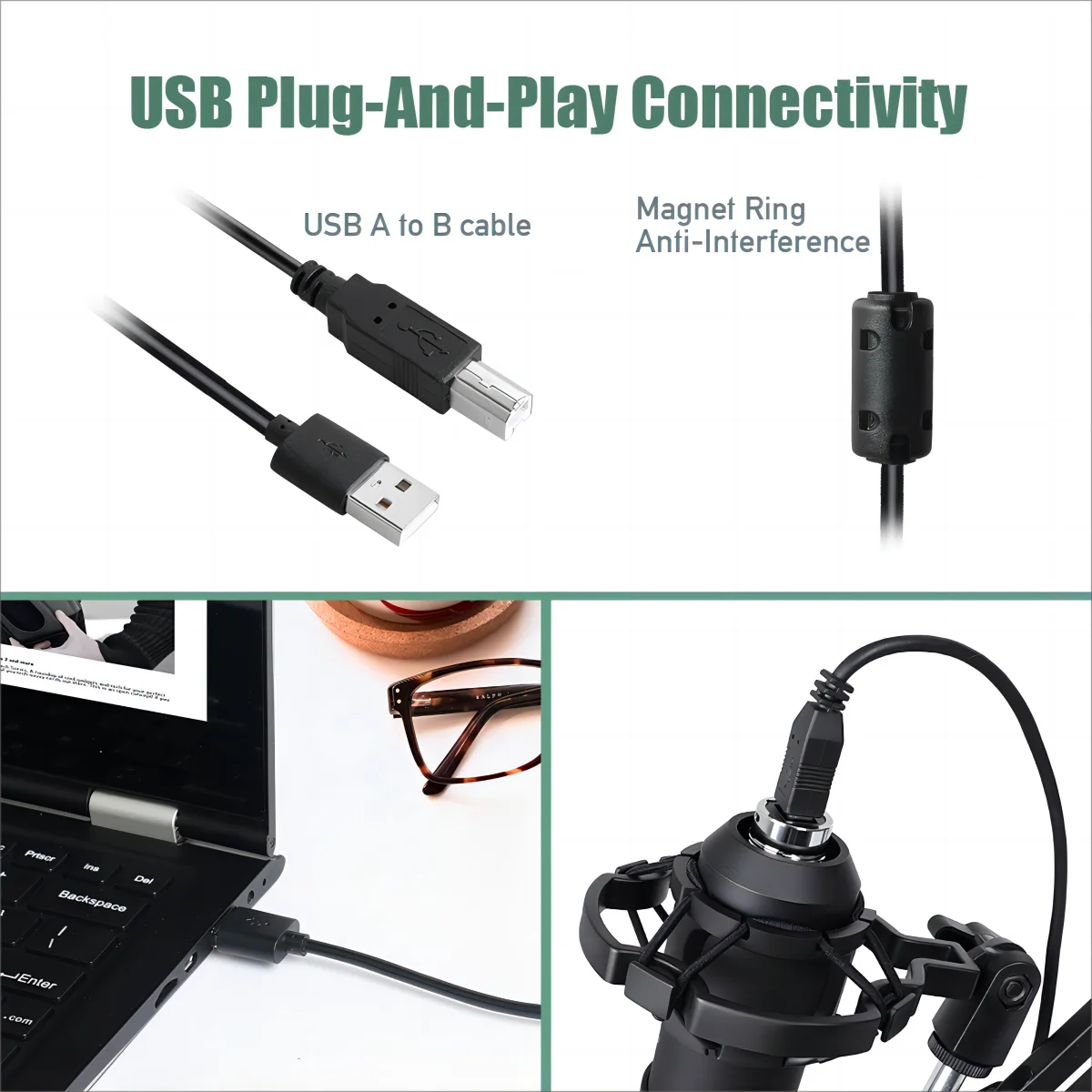 Clearance Sale Professional USB Condenser Microphone Kit for PC or Laptop Mic for Recording Broadcasting Gaming YouTube