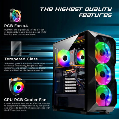 Extreme Cost Performance ARGB Fans I5 11400F 16GB RAM 1TB SSD GTX1660S 6G GDDR6 for Office Home Gaming Desktop Computer WIN10/11