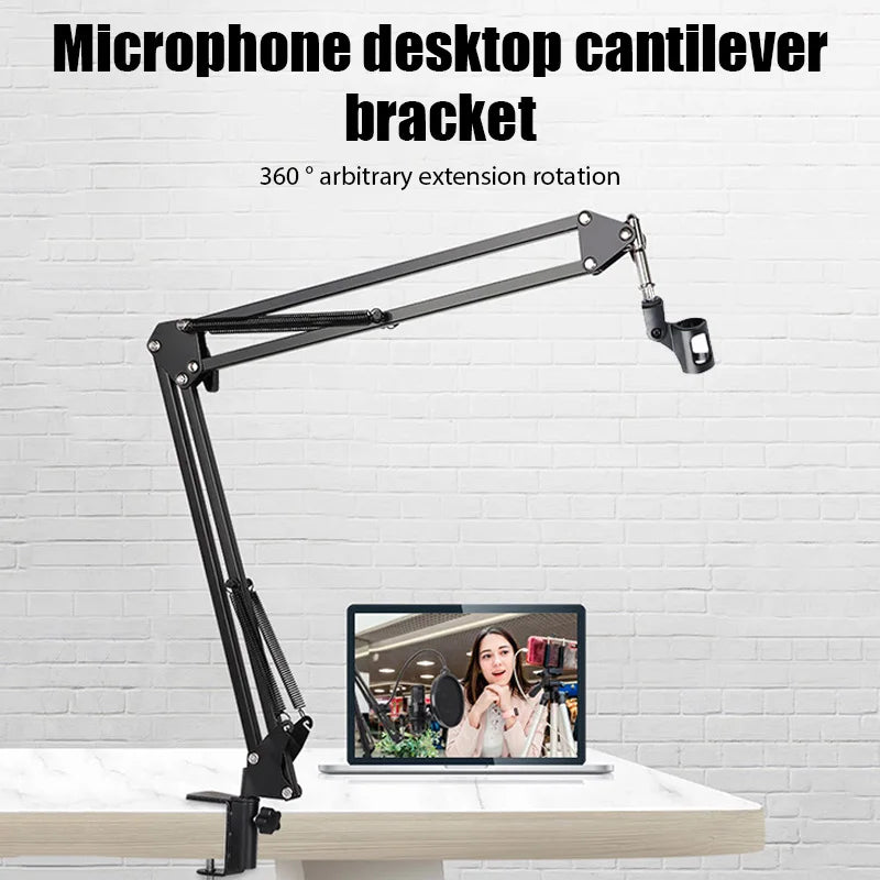 Desktop Adjustable Microphone Stand Boom Holder Professional Flexible Scissor Arm for Podcast/Streaming/Youtube