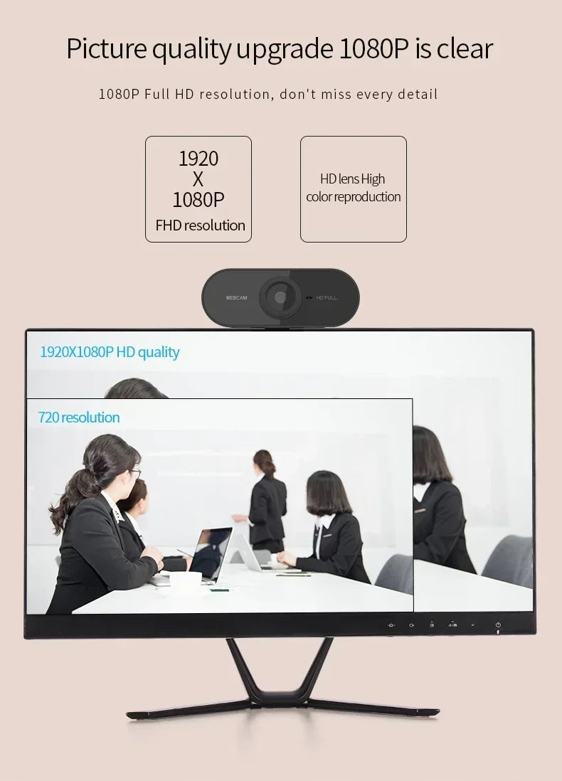 4K Webcam 1080P Mini Camera 2K Full HD Webcam with Microphone 30fps USB Web Cam for Auto Focus PC Laptop Video Shooting Camera