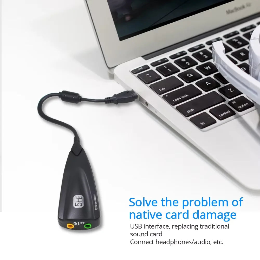 USB Sound Card Computer Gaming Specific External High-End Sound Card, 5HV2 Stereo 7.1 Channel Wired Sound Card