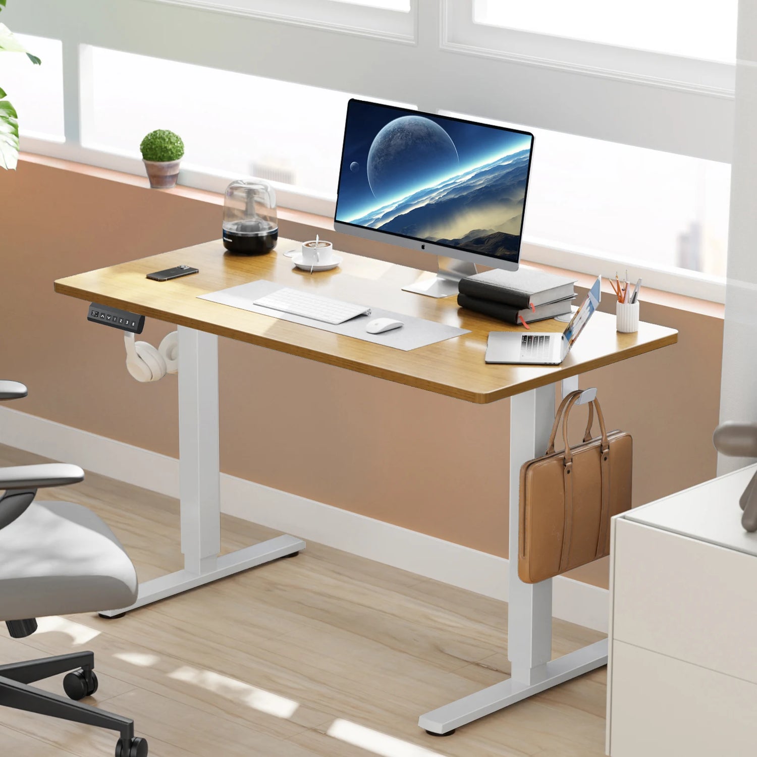 JHK Electric Standing Desk Height Adjustable 40x24 Inch Stand Up Sit Stand Computer Desk Workstation Ergonomic Work Table