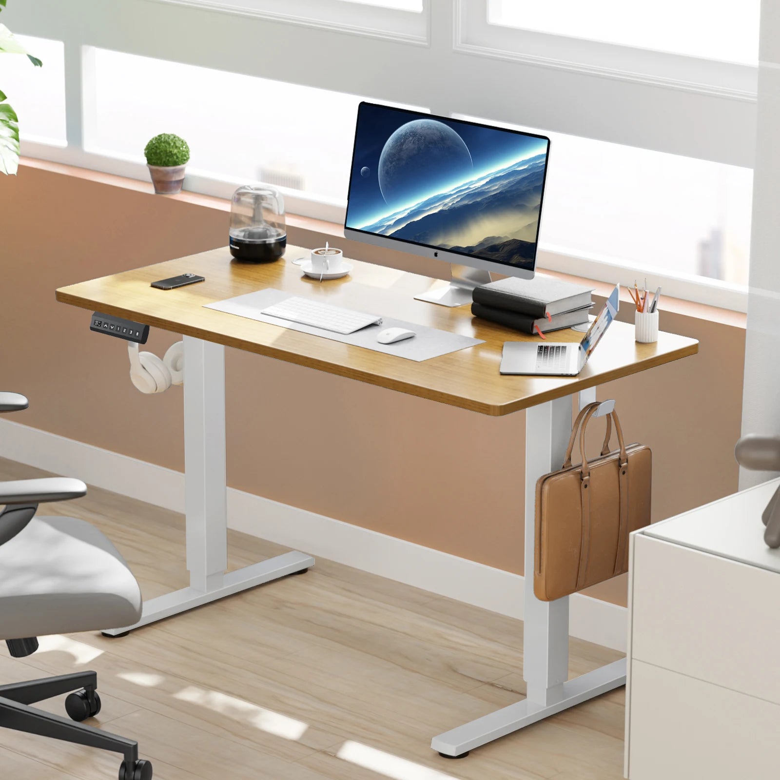JHK Electric Standing Desk Height Adjustable 40x24 Inch Stand Up Sit Stand Computer Desk Workstation Ergonomic Work Table