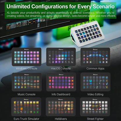 Mirabox XL 32-Key Visual Stream Deck Streamdeck Deck Dock Macro Pad Controller Desktop Console Stream Desk For OBS Streaming