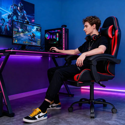 Ergonomic High Back Racing Style Executive Gaming Chair With Headrest &amp; Lumbar Support For Computer Office, Custom