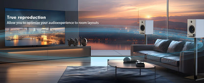 Ortizan Audio Bookshelf Active Speakers Studio Monitor，Bluetooth 5.3 Wireless Computer TV PC USB DAC HiFi Home Subwoofer System
