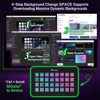 Mirabox XL 32-Key Visual Stream Deck Streamdeck Deck Dock Macro Pad Controller Desktop Console Stream Desk For OBS Streaming