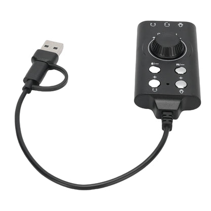 USB External Sound Card USB Type C External Sound Card Microphone Headphone Adapter for Laptop Phone Voice Changer Plug and Play