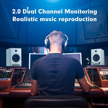 Ortizan Audio Bookshelf Active Speakers Studio Monitor，Bluetooth 5.3 Wireless Computer TV PC USB DAC HiFi Home Subwoofer System