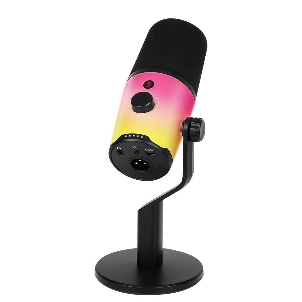 G-MARK USB Dynamic Microphone PC Computer Cardioid Podcast Mic Video Streaming RGB Mute