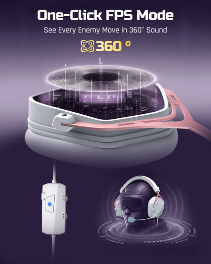 NUBWO HG03 Gaming Headphones with 7.1 Surround Sound USB-A Wired Headsets Gamer with Noise Canceling Mic Comfortable Design