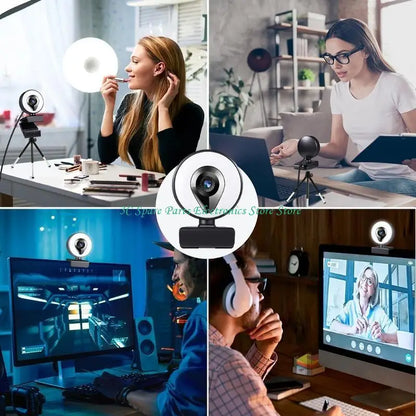 SZ Webcam 1080P 4K 2K AutoFocus Web Camera USB PC Computer Webcam 3 Light Modes