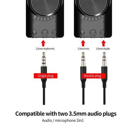 GS3 7.1 Channel Sound Card USB Audio Interface Converter External Sound Card Headset Stereo Adapter for Computer PC Laptop Game