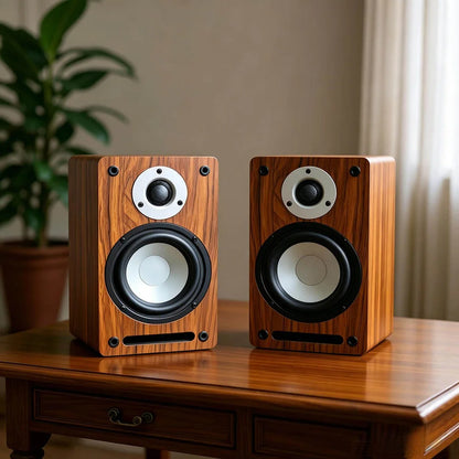 X100 HIFI Passive Bookshelf Speaker 5.5 Inch 2 Way Audiophile Wooden Monitor Speaker 60W2 Output Power 3 Inch Tweeter Unit