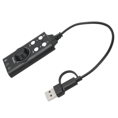 USB External Sound Card USB Type C External Sound Card Microphone Headphone Adapter for Laptop Phone Voice Changer Plug and Play