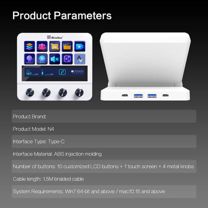 Mirabox N4 Stream deck 10 LCD Keys Button Live Console Mini Keypad Streamdeck Deck Dock macropad Stream Desk Studio Controller
