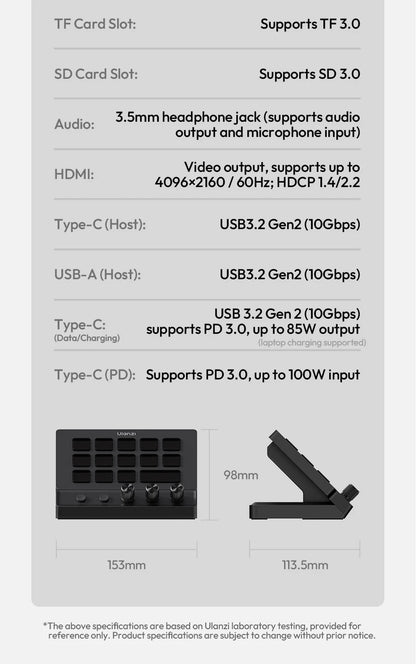Ulanzi D200X 8 in 1 Stream Deck Keyboard 14 LCD Keys Stream Controler for Video Editing Game Live Content Creation Studio Light