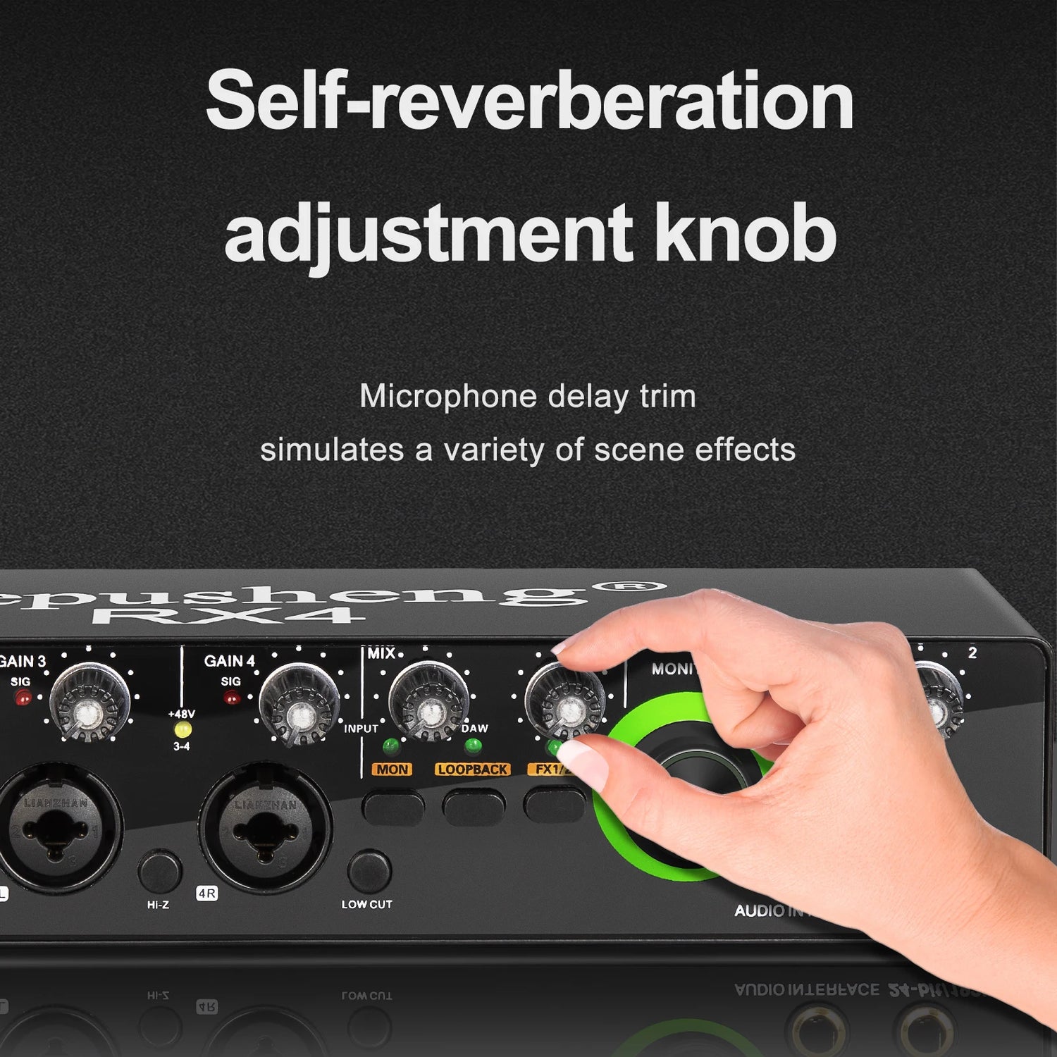 Newest 4 Channel Audio Sound Card 4 in 2 out Interface Audio For Podcast Recording Music Studio Instrument Live Singing