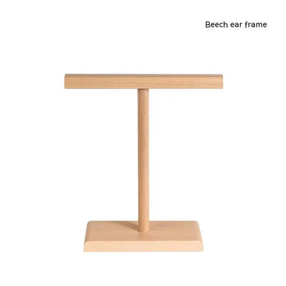 Wooden Stand Holder for Headset Display Shelf Desk Hanger T Shape Headphones Stands Storage Brackets Home Storage Organizer