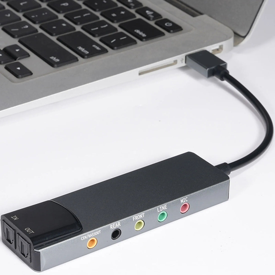 7.1 USB 2.0 Surround Sound Card with SPDIF Digital Sound High Resolution Music External Sound Card for Laptop PC