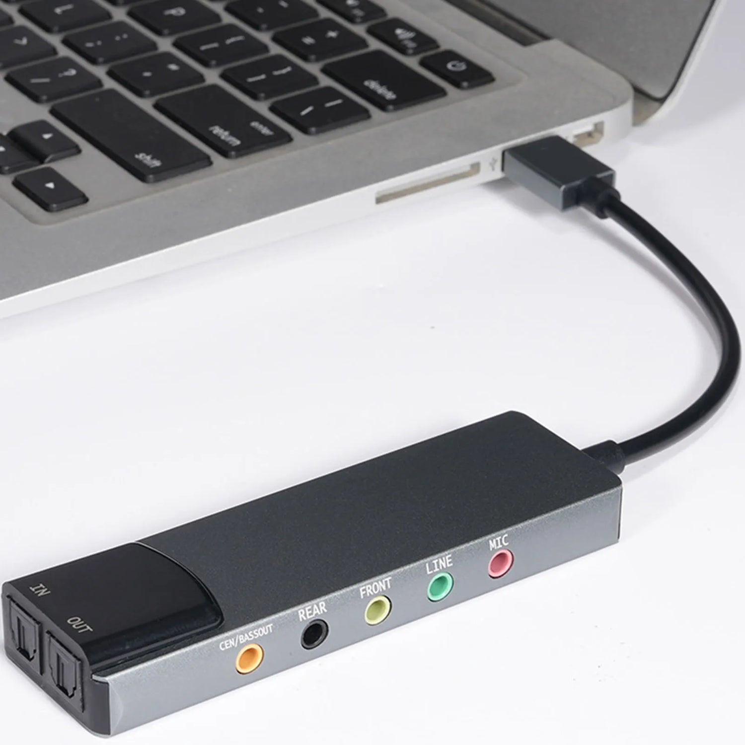 7.1 USB 2.0 Surround Sound Card with SPDIF Digital Sound High Resolution Music External Sound Card for Laptop PC