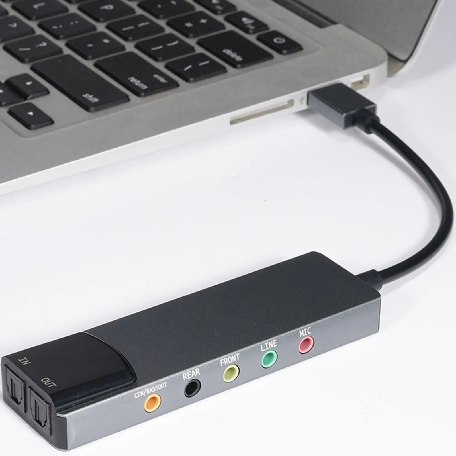 7.1 USB 2.0 Surround Sound Card with SPDIF Digital Sound High Resolution Music External Sound Card for Laptop PC