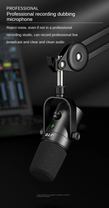 Boom Arm - Adjustable 360° Rotatable Microphone Sturdy Aluminum Alloy Mic Desk, Table Stand Foldable Scissor Stable Mount Arms