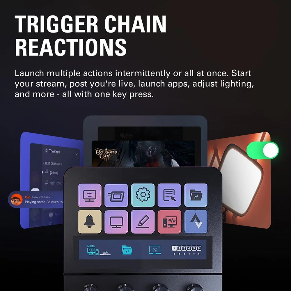 MRSVI N4 Stream Deck Controller, Elgato Alternative, 10 Programmable LCD Keys with 500+ Plugins for Streaming/Editing
