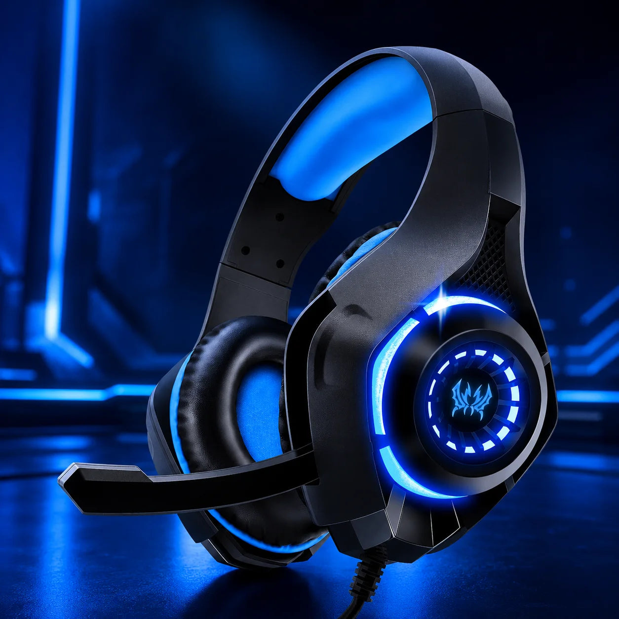 GS400 Wired Gaming Headset with Microphone LED Over Ear Gamer Headphones for PC PS4 PS5 Xbox Switch Laptop Mobile